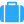 Line drawing of a blue upright suitcase with two white perpendicular lines one on either side of the handle.